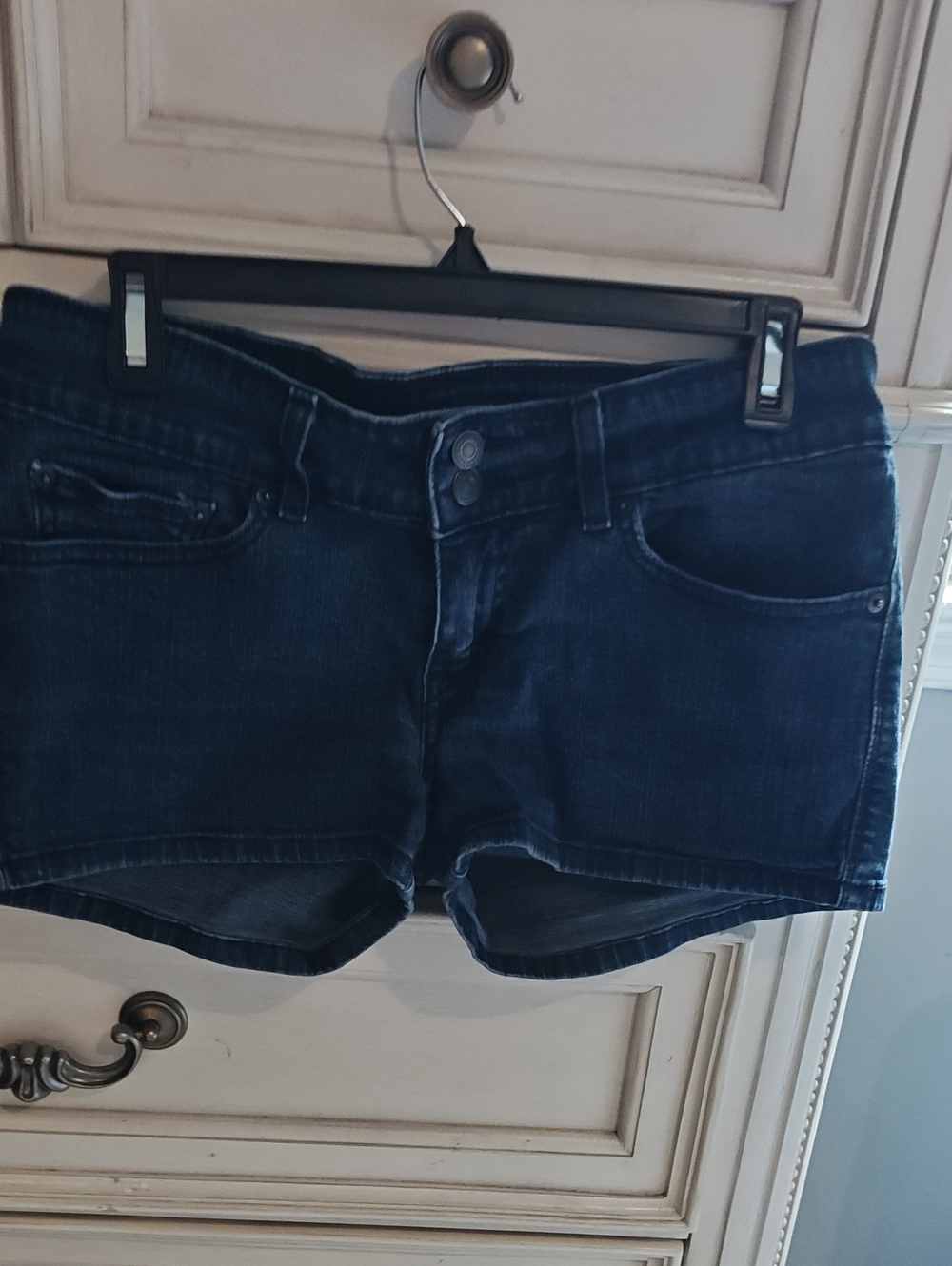 Levi's Dark Blue Denim Low-Rise Jean Shorts